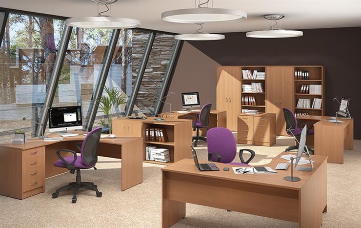 Набор мебели в офис IMAGO три стола, 2 шкафа, стеллаж, тумба в Красноярске - изображение 2